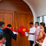 Foto peresmian Gedung GMIM Abraham Matungkas oleh Gubernur Olly Dondokambey dan para pejabat terkait.